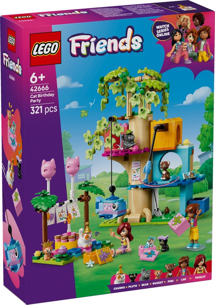 LEGO 42666 FRIENDS CAT BIRTHDAY PARTY & TREE HOUSE 
