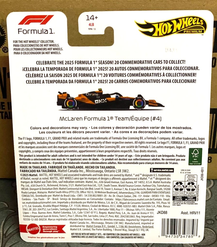 Hot Wheels Premium F1 Mclaren