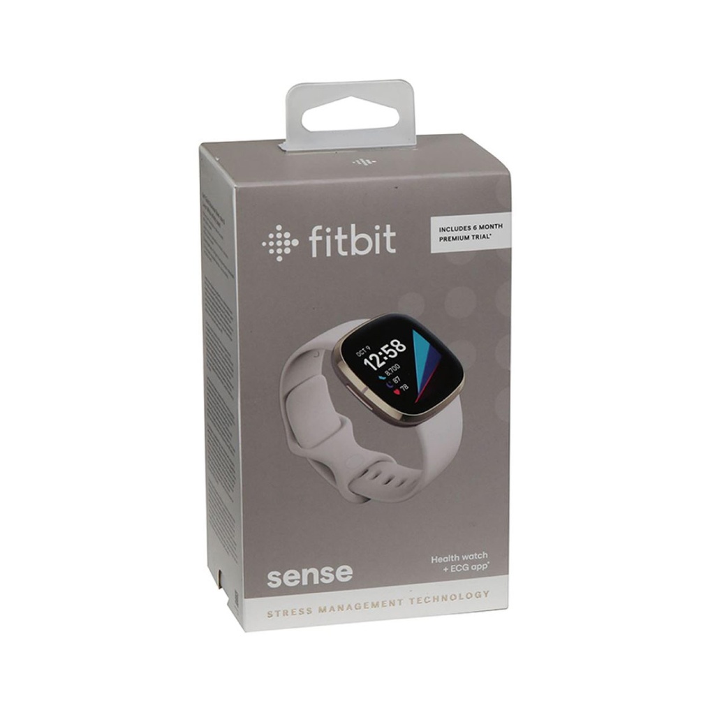 FITBIT SENSE HEALTH WATCH+ECG APP LUNAR WHITE/SOFT GOLD