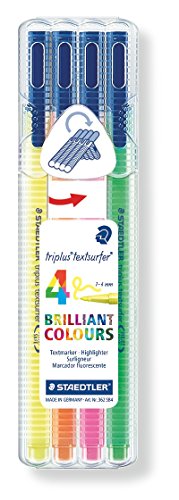 [362 sb4] Staedtler Triplus Textsurfer Highlighter Pen Set 4Pcs