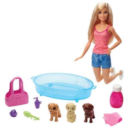 [GDJ37] Barbie Puppy Bath Playset Doll